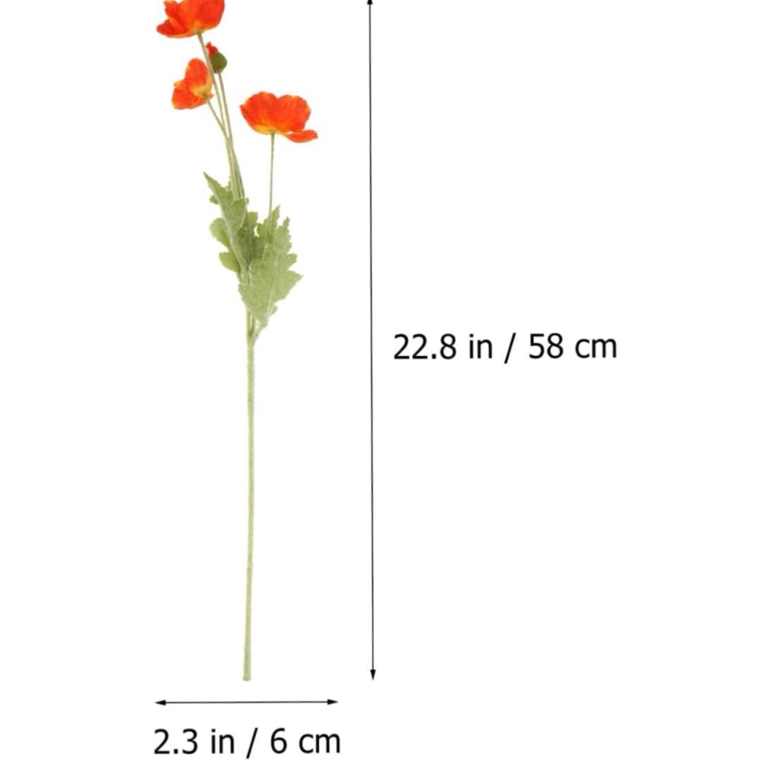 5個 造花の装飾 人工の花の茎 バルク造花 シルク植物オレンジ