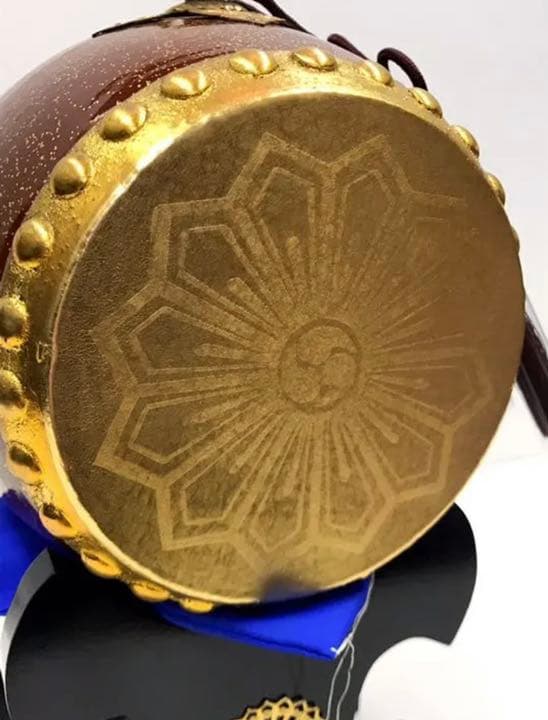 太鼓◇金箔押し・本皮◇昭和レトロ◇五月人形道具-1