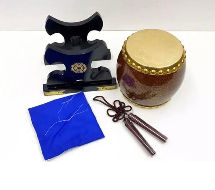 太鼓◇金箔押し・本皮◇昭和レトロ◇五月人形道具-1