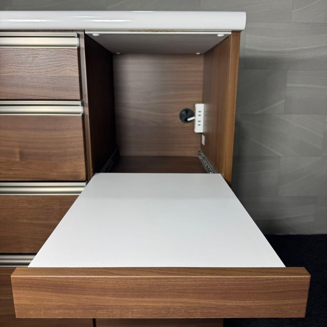 古賀家具 キッチンカウンター 幅140cm 国産 完成品 茶色 d4993