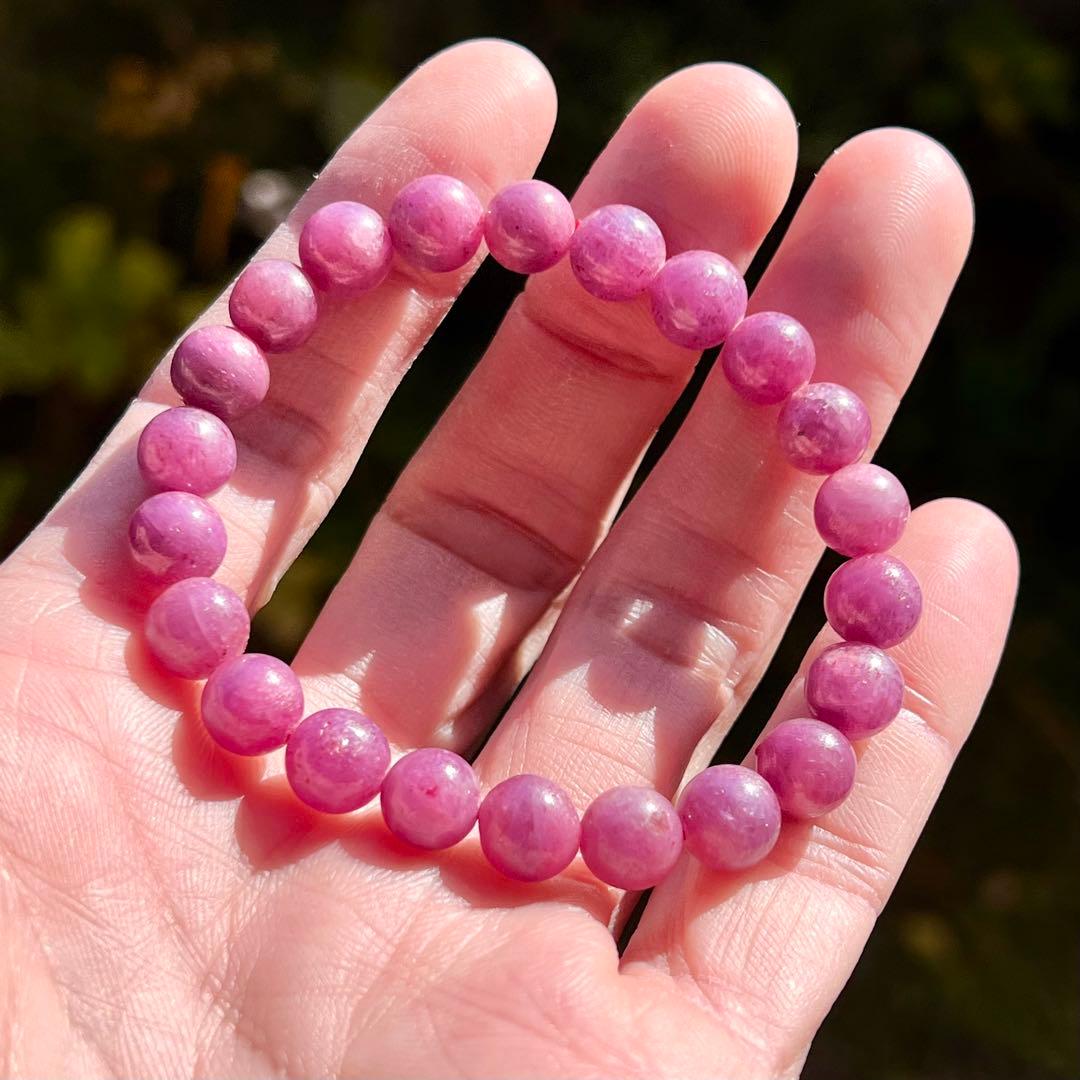 非加熱　高品質　ルビーブレスレット　コランダム　パワーストーン 2-11