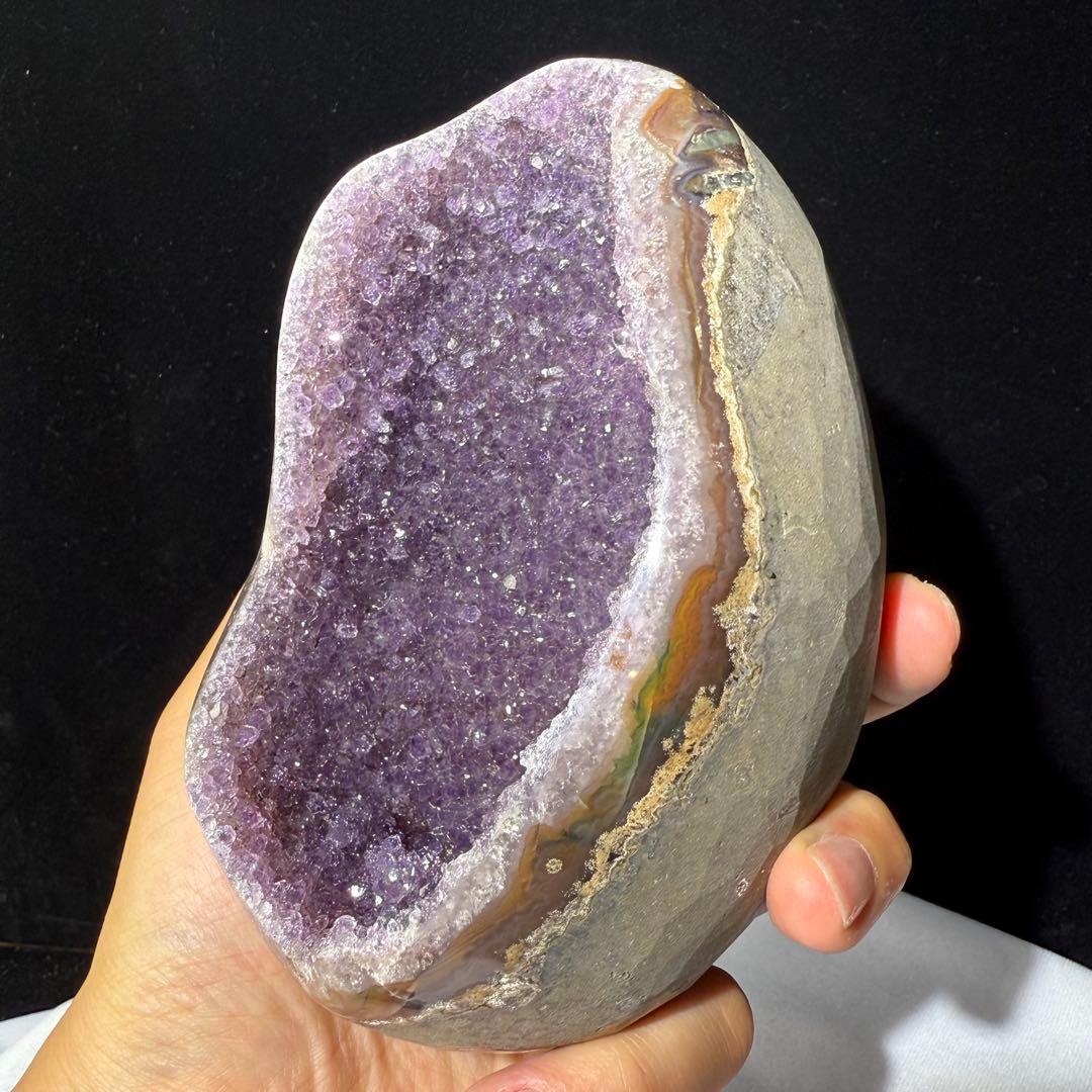 天然石アメジストのドーム　置物NO.072203