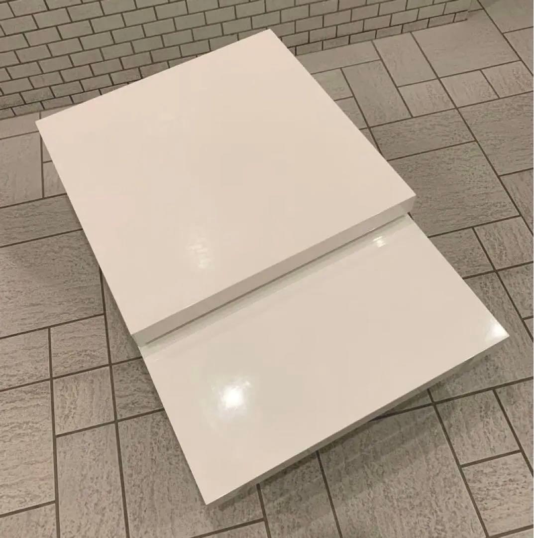 天板回転式モダン EXTENSION CENTER ／スクロール多変形白テーブル