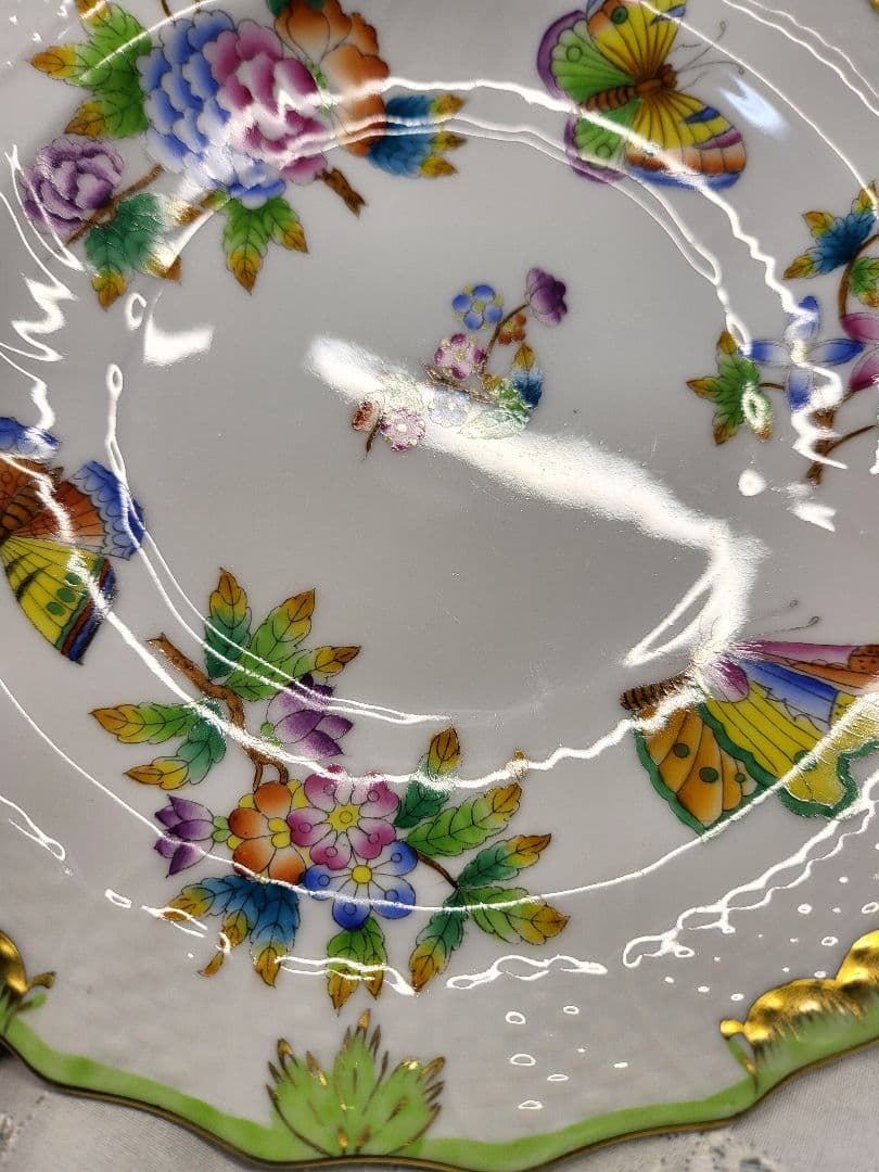 3枚✨ヘレンド ヴィクトリアブーケ サラダ デザート プレート19 皿 花蝶