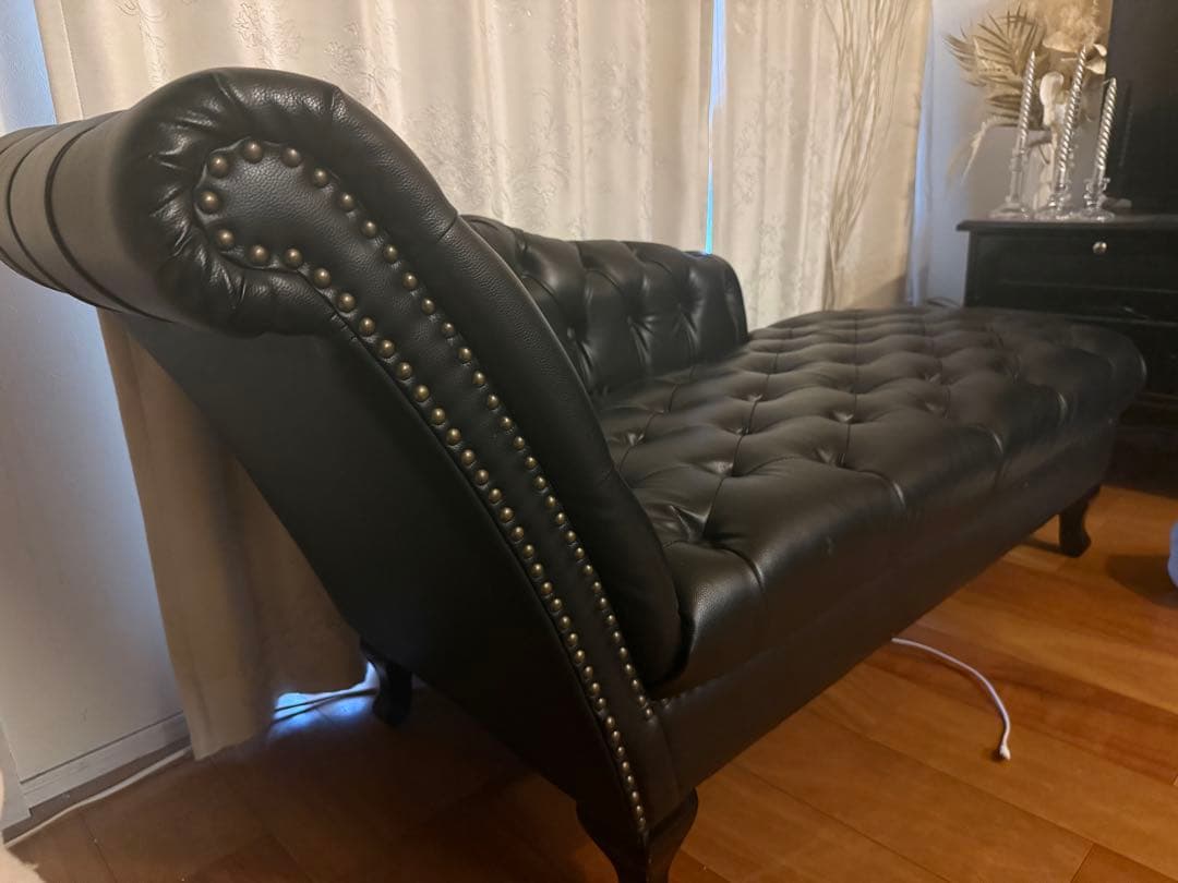 カウチソファ　アンティーク　ブラック　猫足　猫脚　ゴシック　ロココ調