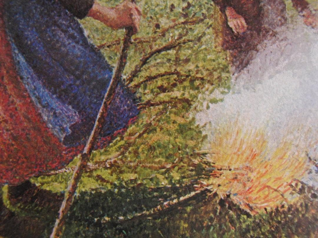 カミーユ・ピサロ、【木を折る女】、希少な額装用画集より、状態良好、新品額装付