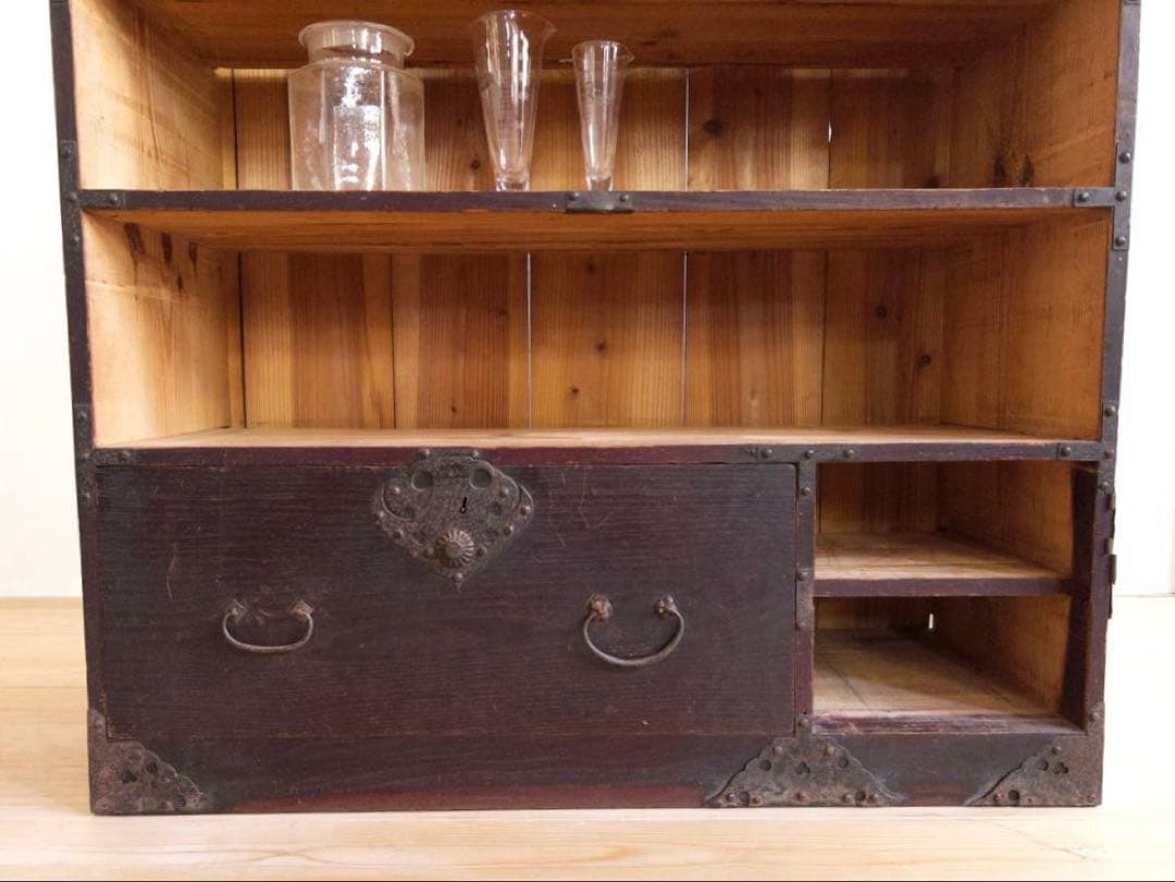 オープンラック　収納棚　M050　古道具　古家具　和家具　ビンテージ