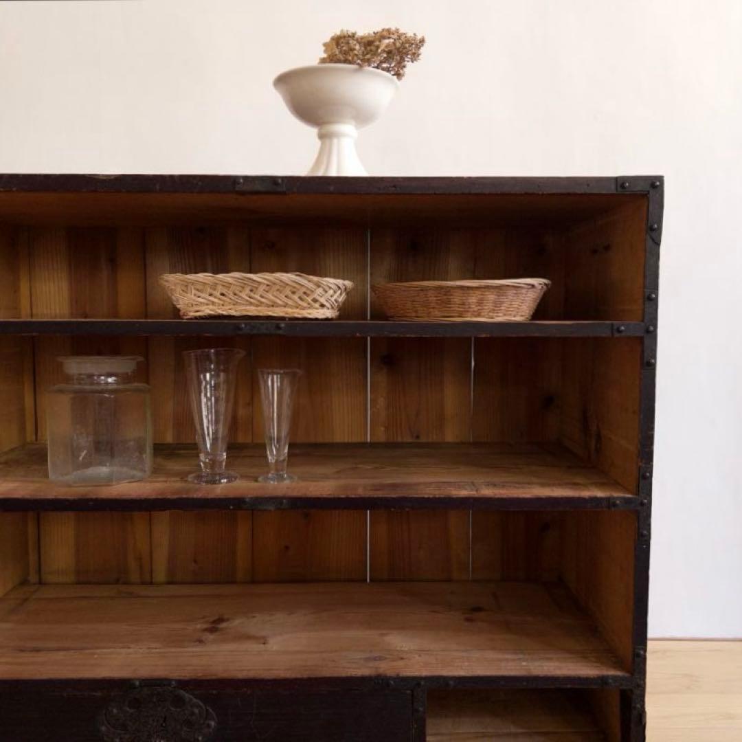 オープンラック　収納棚　M050　古道具　古家具　和家具　ビンテージ