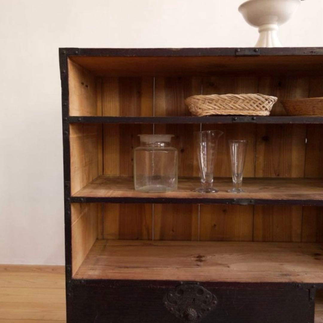 オープンラック　収納棚　M050　古道具　古家具　和家具　ビンテージ