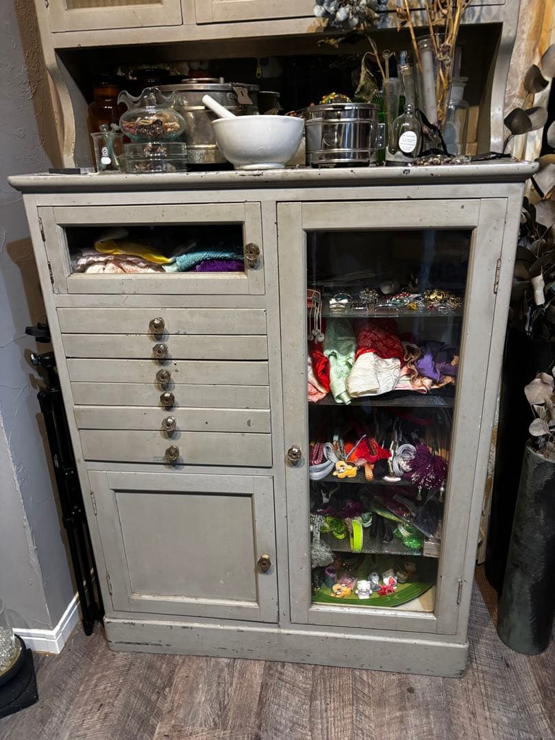 アンティーク医療棚　デンタルキャビネット