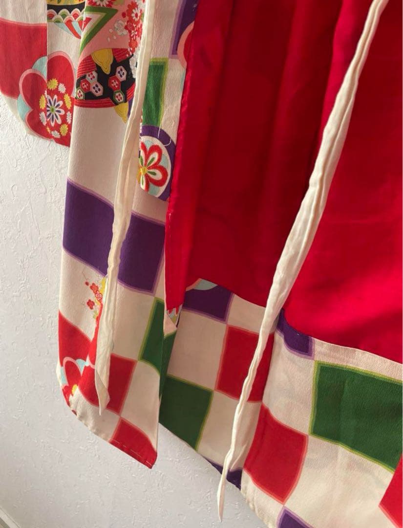 七五三　３歳　アンティーク正絹お着物　正絹被布セット