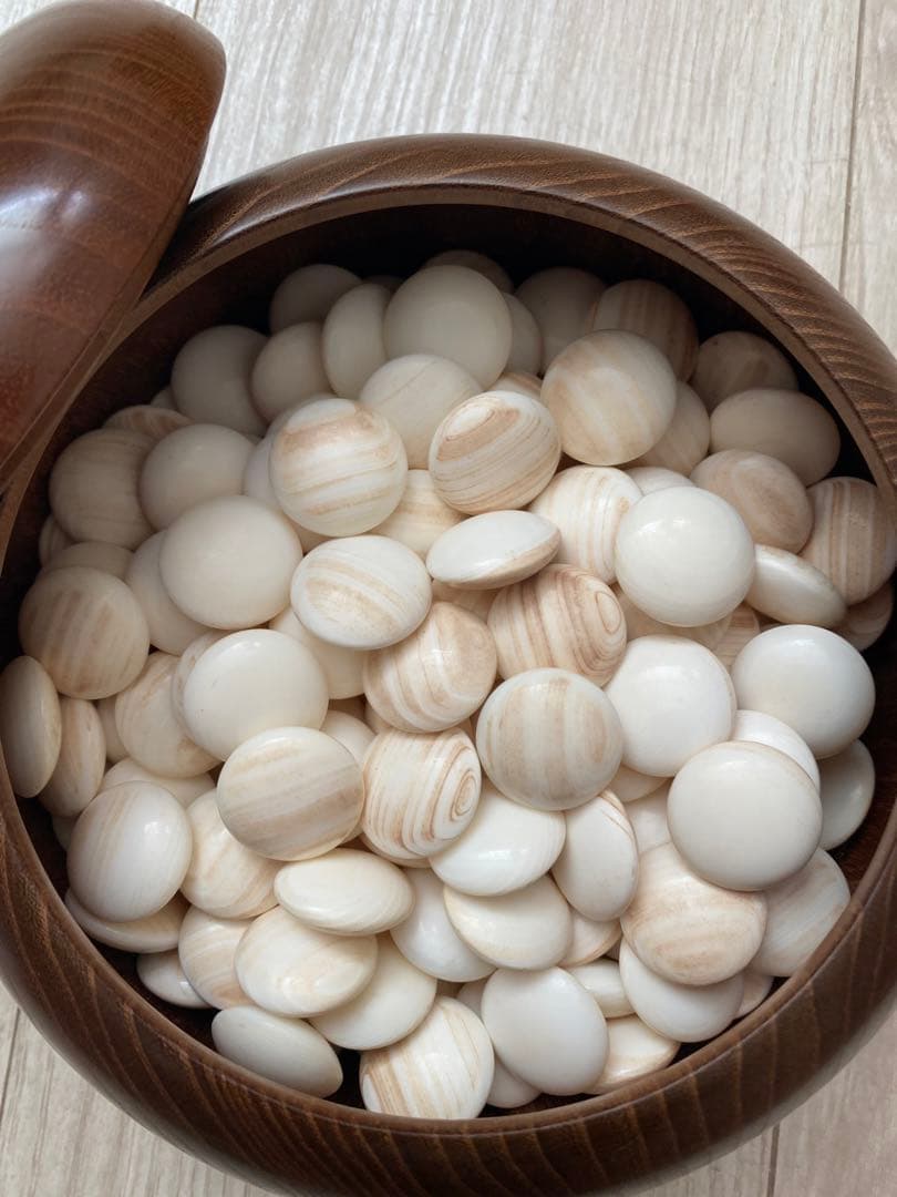 34号　蛤碁石　本蛤碁石　那智黒石　碁石　木箱付