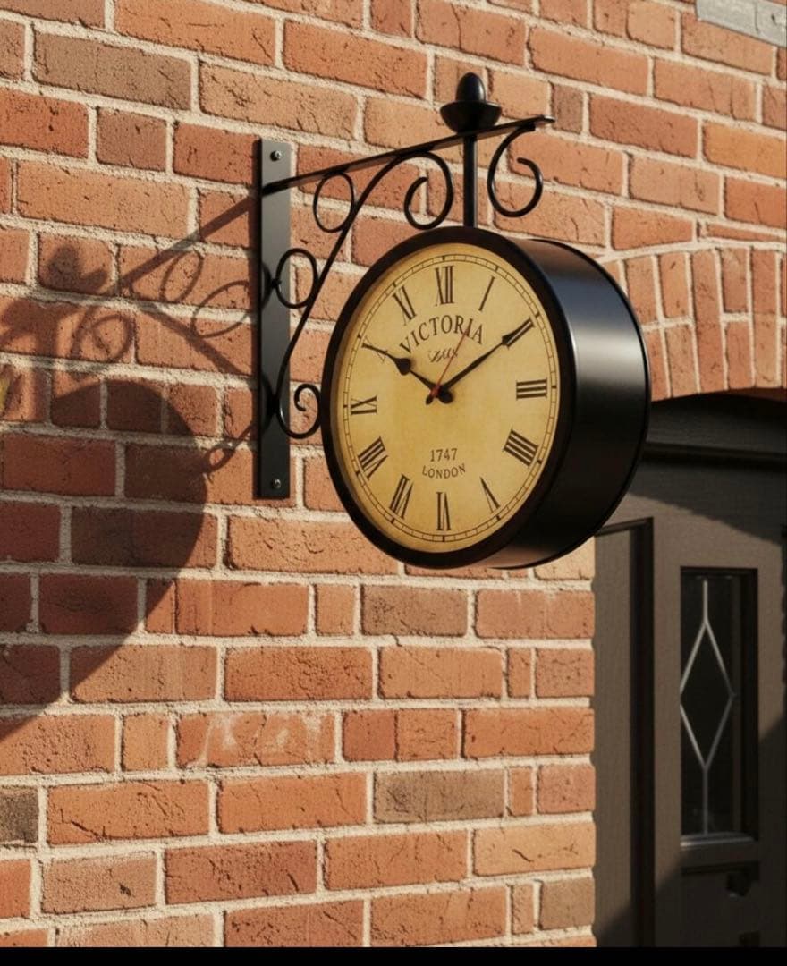 アンティーク調両面時計 | ヴィクトリア・ロンドン鉄道壁飾り | インダストリア