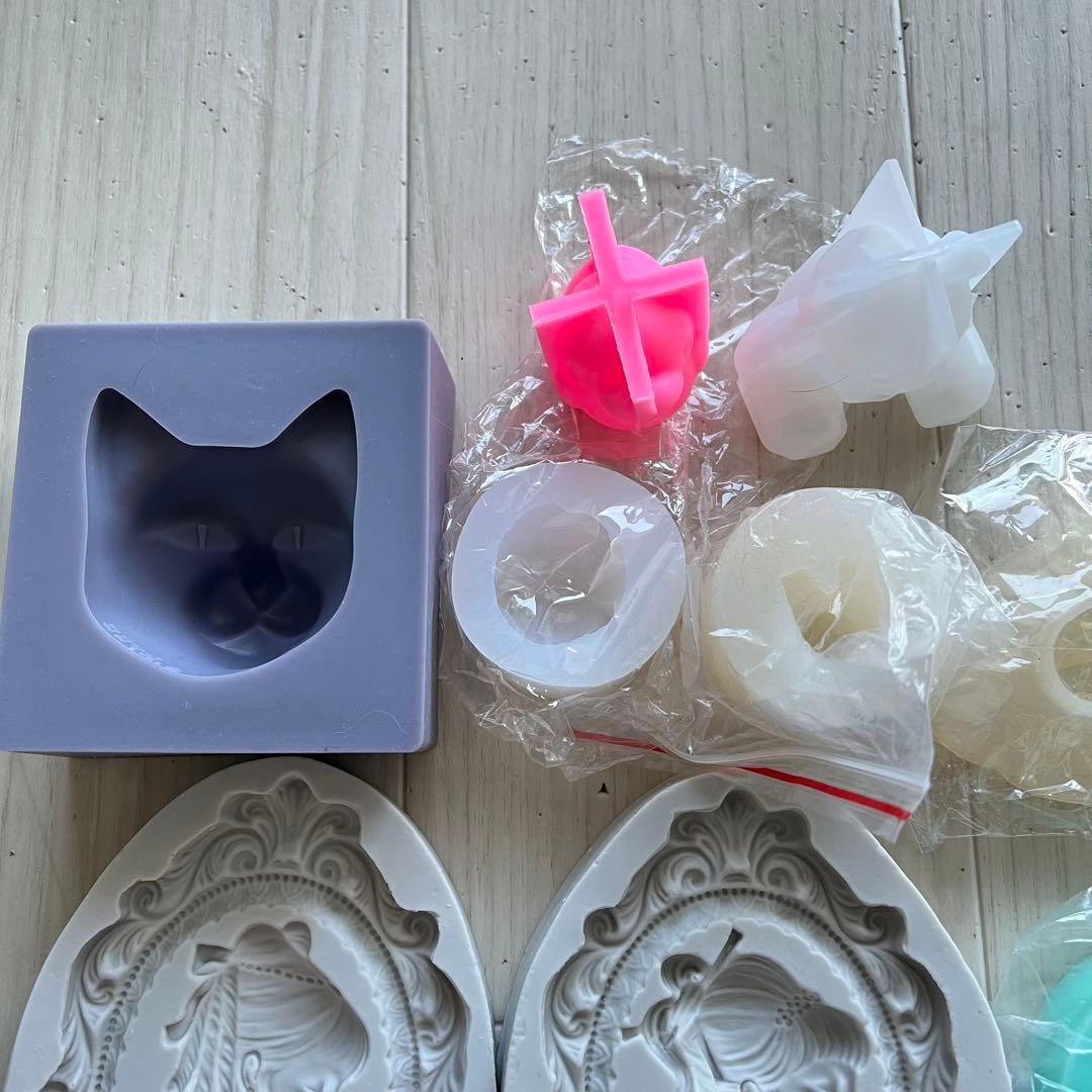 石鹸 石膏 レジン キャンドル シリコンモールドセット 動物 植物等 33個入り