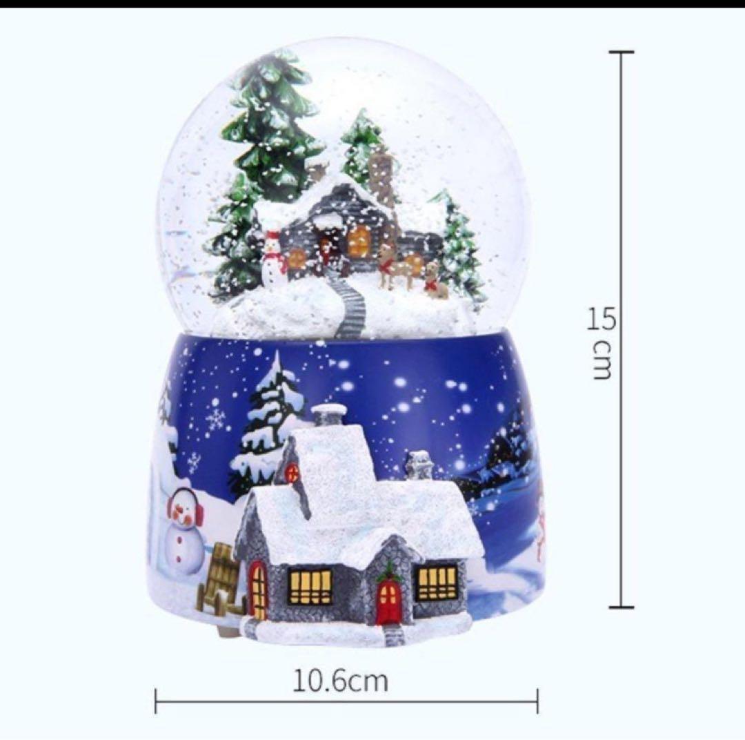 富裕層向クリスマススノードーム20曲オルゴール付雪舞回転LED￥60000