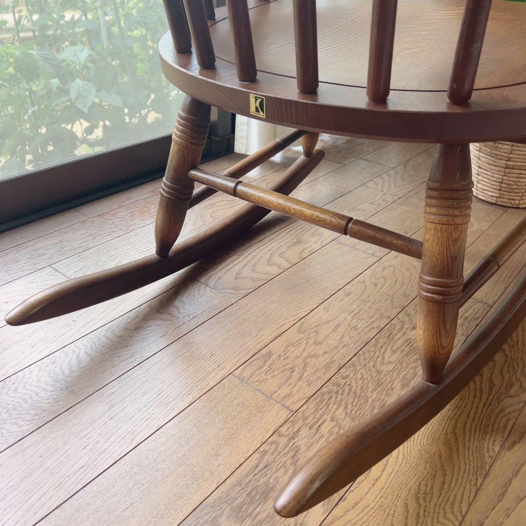 飛騨産業 ロッキングチェア キツツキマーク 椅子 アンティーク