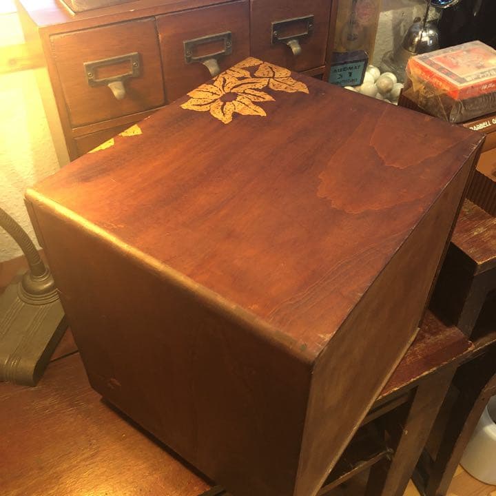 昭和レトロ 木製 飾り絵 レターケース 引き出し