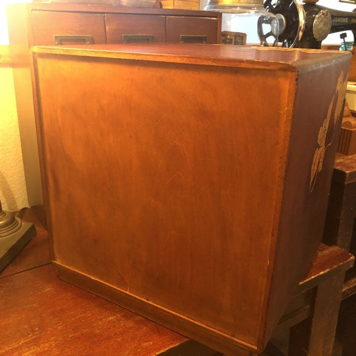 昭和レトロ 木製 飾り絵 レターケース 引き出し