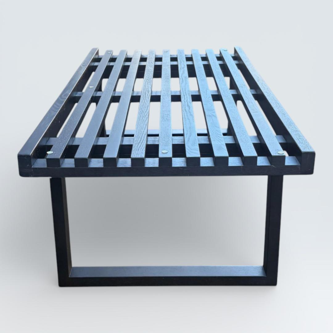 ネルソンベンチ風 センターテーブル ガラス天板 幅120cm