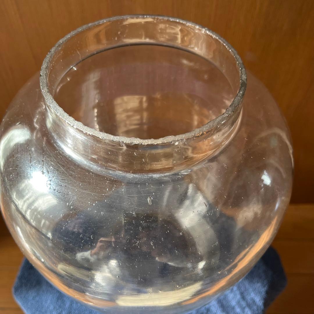 昭和初期、ガラス瓶アルミ叩き出し蓋付き