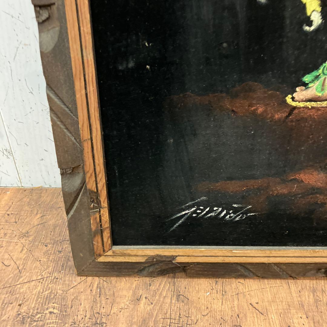 メキシコ神話 アステカ 鷲 戦士 ベルベット 油彩画 油絵 絵画 美術 芸術