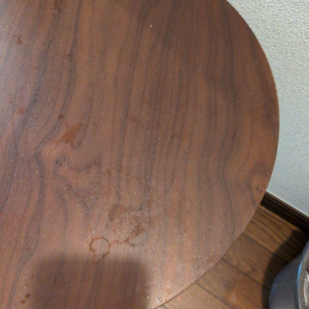 NITORI ダークブラウン 円形木製テーブル