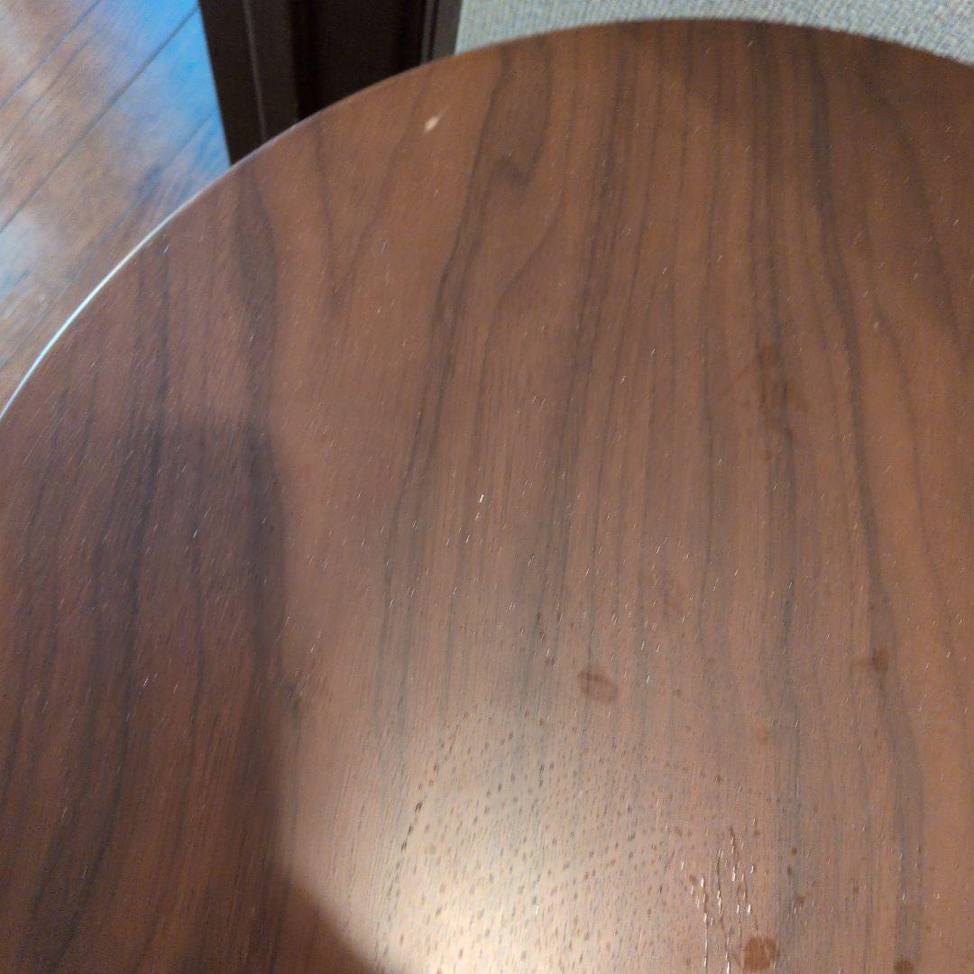 NITORI ダークブラウン 円形木製テーブル