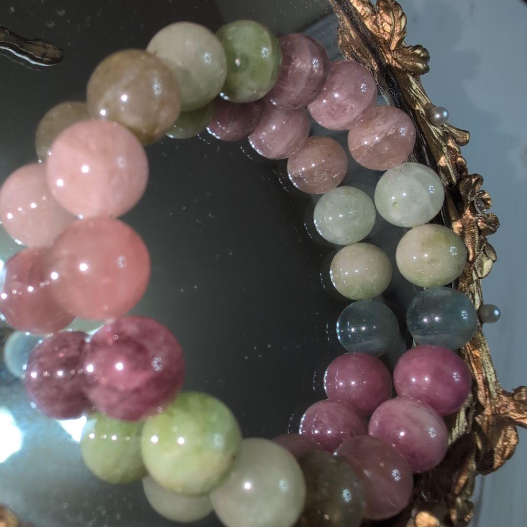 【大玉】天然石　トルマリン　ブレスレット　内径17 パワーストーン