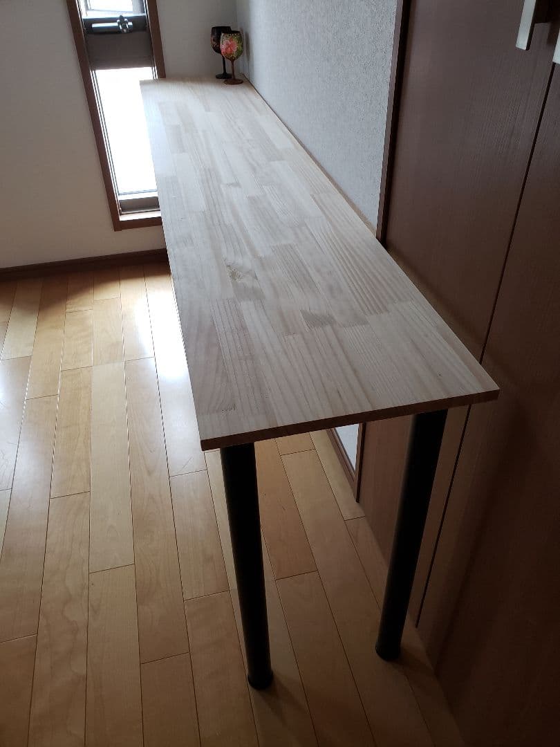 180×45 ナチュラルカウンターテーブル　アイアン　天然　木質