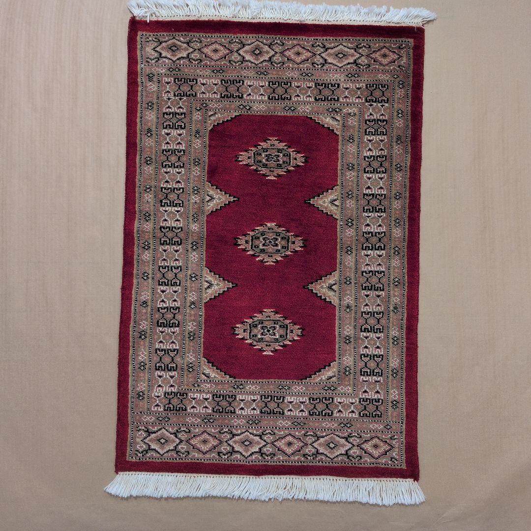 60x93cmパキスタン手織りマット(106)ギャッベ・ペルシャ・じゅうたん