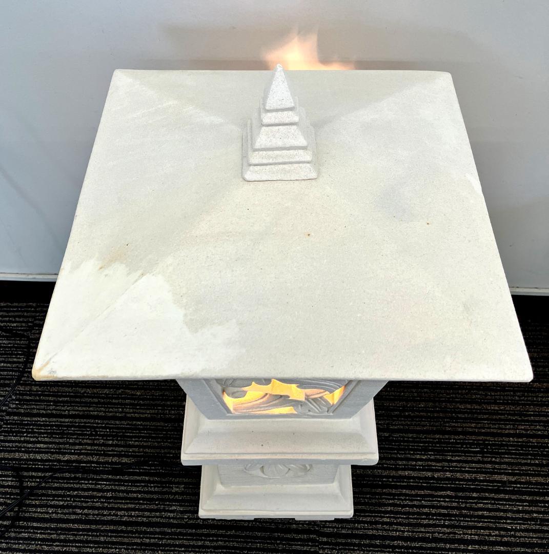 プルメリア柄の灯篭　灯籠　パラス石　アジアン照明　バリ雑貨