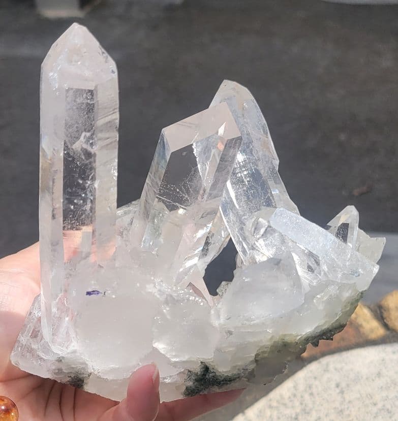 ！ヒマラヤ水晶 インド希少 マニハール水晶原石クラスター透明感抜群！