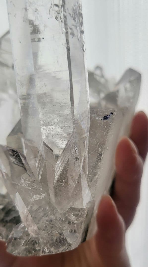 ！ヒマラヤ水晶 インド希少 マニハール水晶原石クラスター透明感抜群！