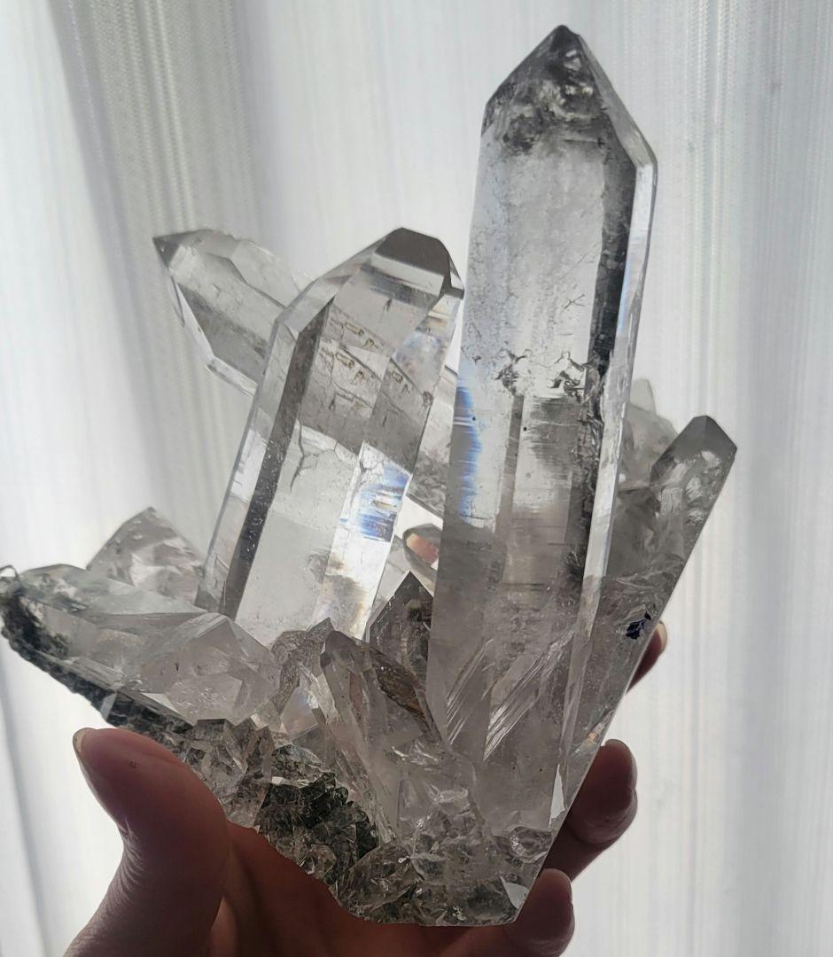 ！ヒマラヤ水晶 インド希少 マニハール水晶原石クラスター透明感抜群！