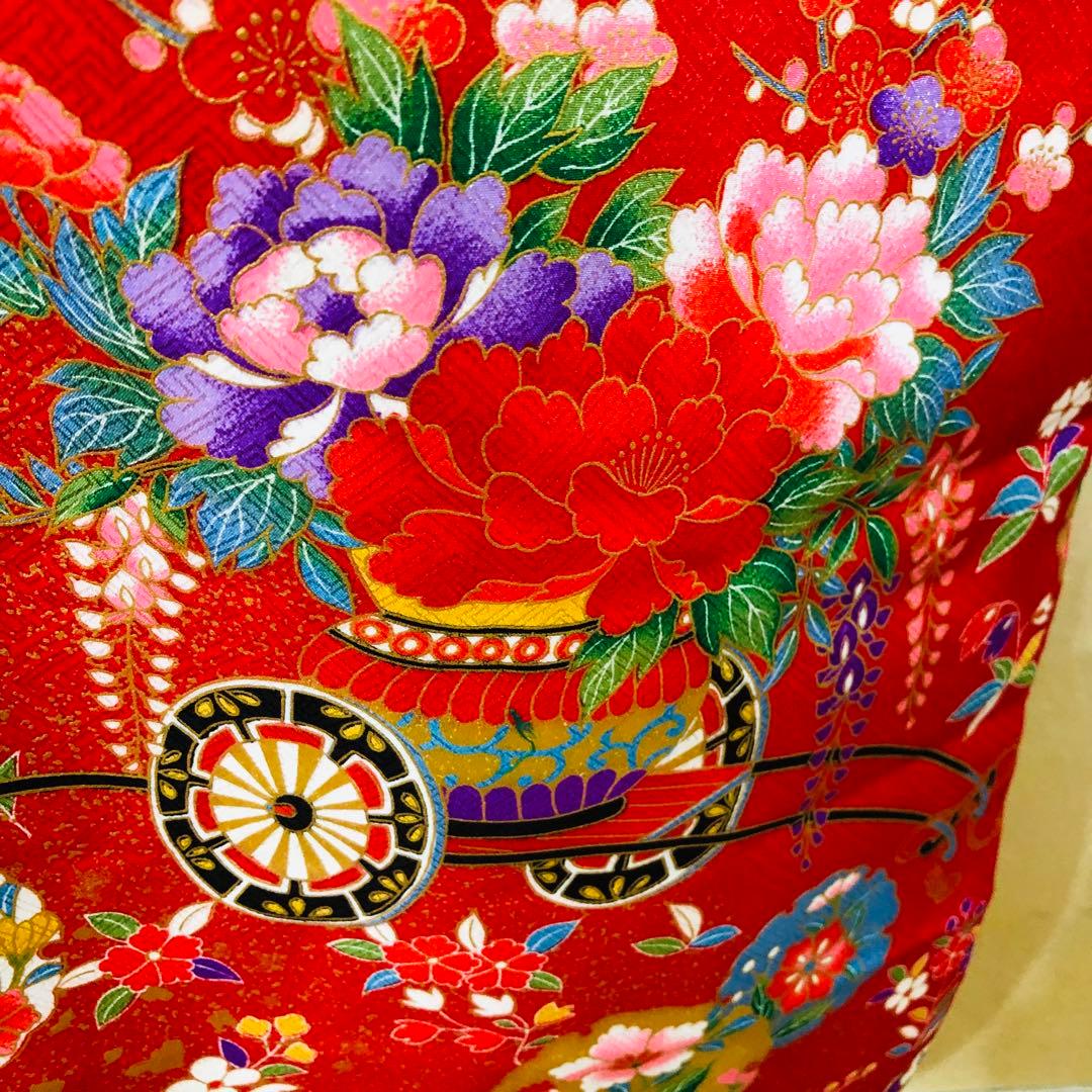 七五三七歳‼人気赤地に黒地金箔煌びやか際立つ❤️完全フルセット安心