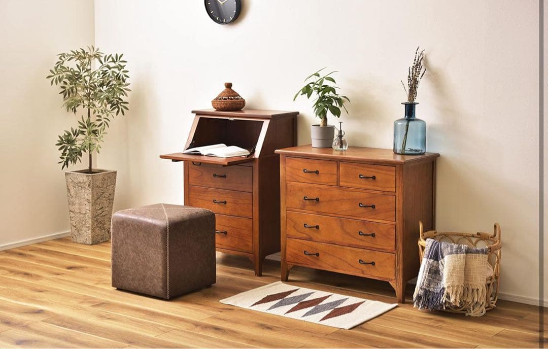 新品　東谷 スツール ブラウン キャメル 2個セット