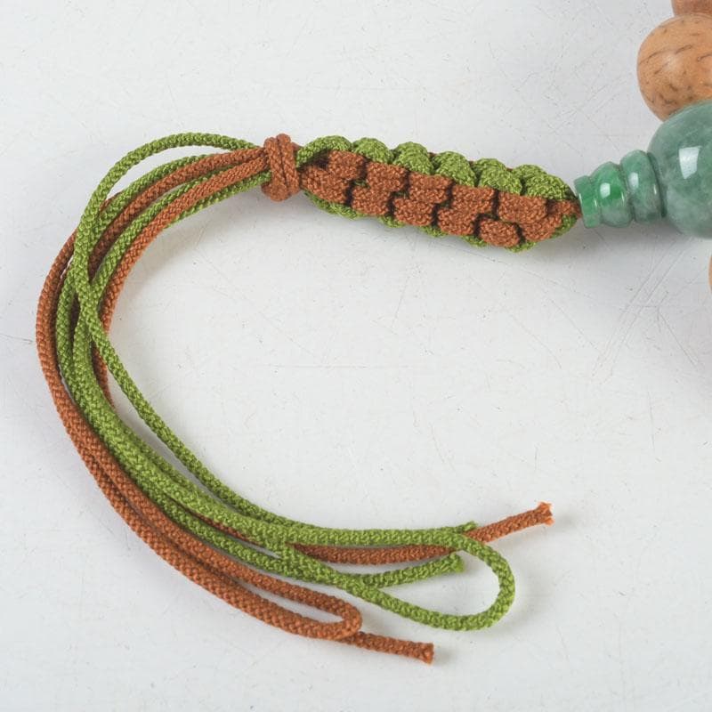 仏教美術　本翡翠　龍眼菩提珠　数珠　念珠　共箱　N　9441