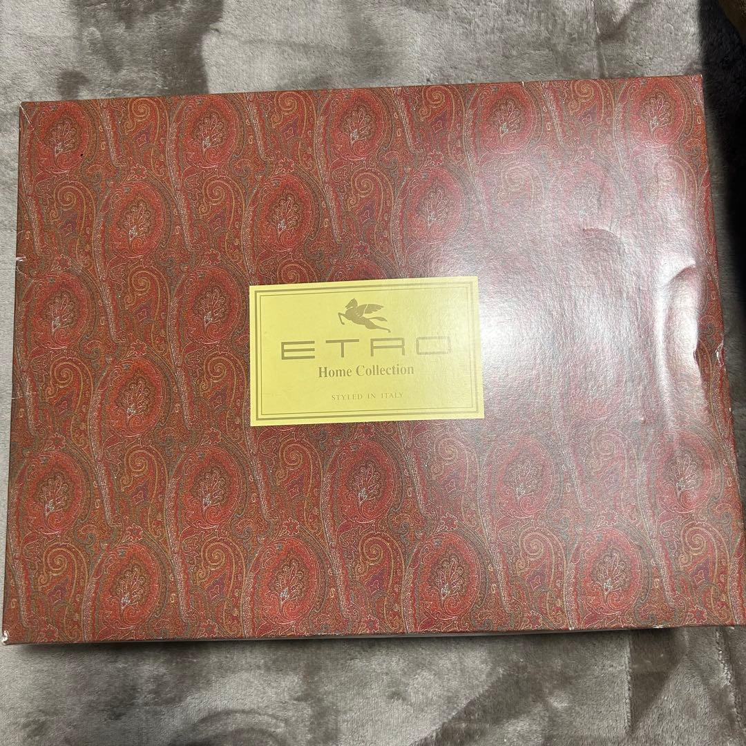 【新品未使用】ETRO ペイズリー柄タオルケット　ブルー　エトロ