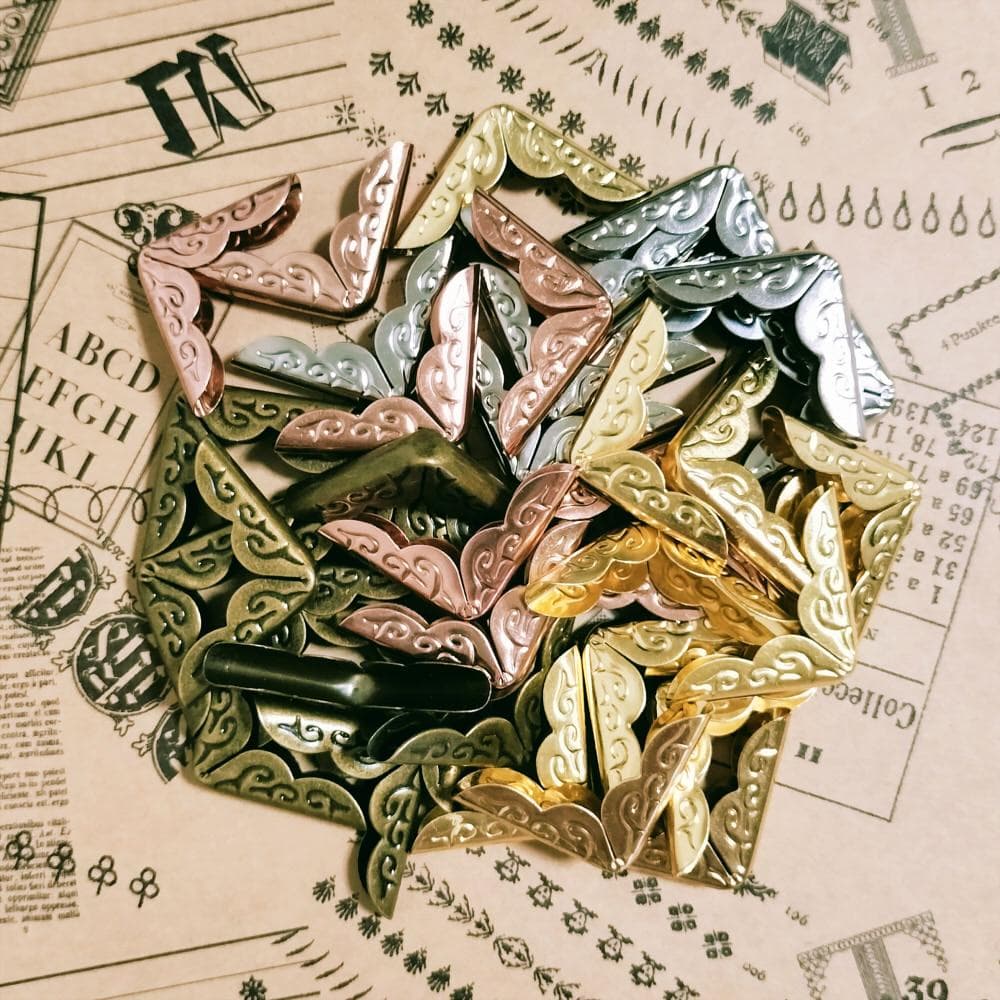 コーナー金具 15mm/20mm オーダーページ 金古美・金・銀 1個4円~