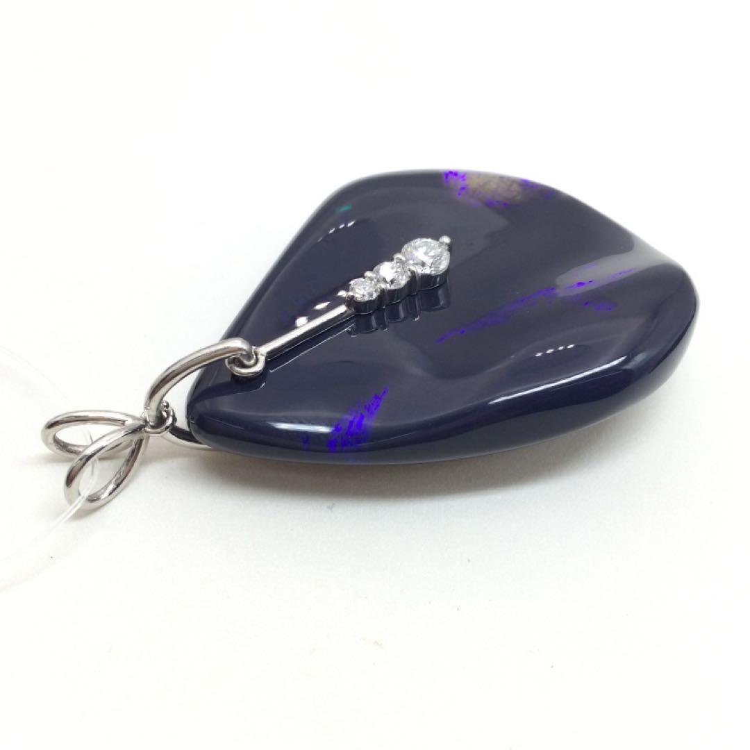 大粒 ペンダントヘット　ブラックオパール　PT900 ダイヤモンド