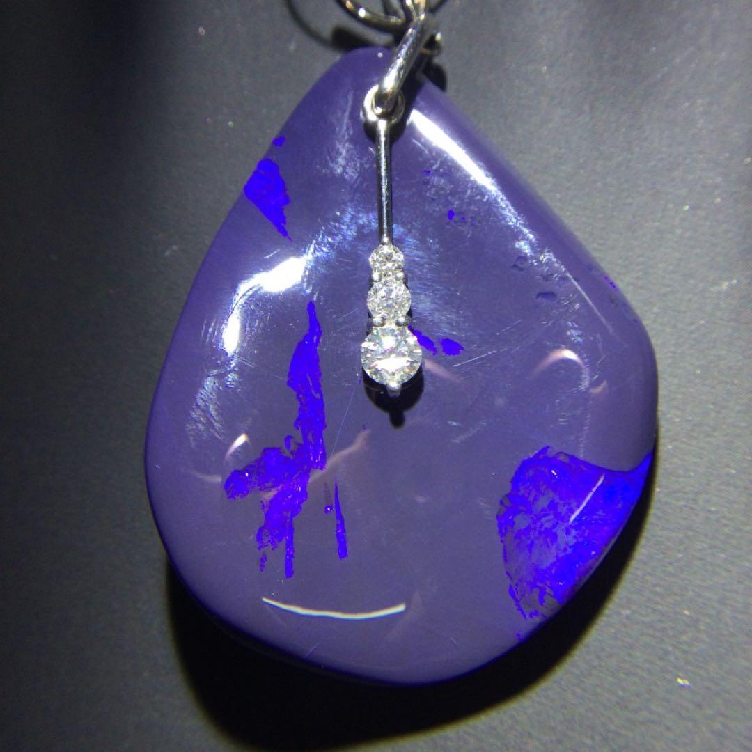 大粒 ペンダントヘット　ブラックオパール　PT900 ダイヤモンド