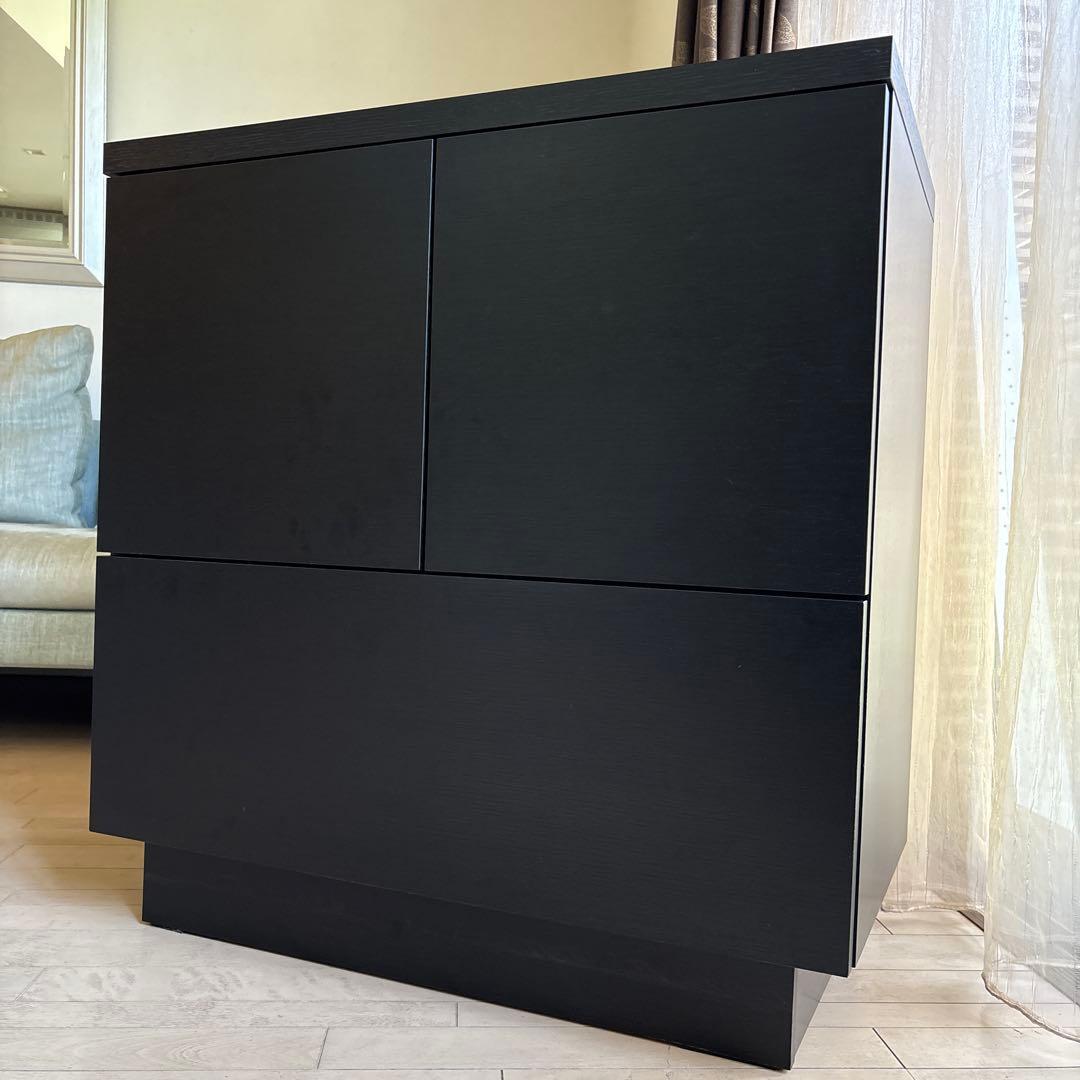 モダン キャビネット 収納　ダークブラウン