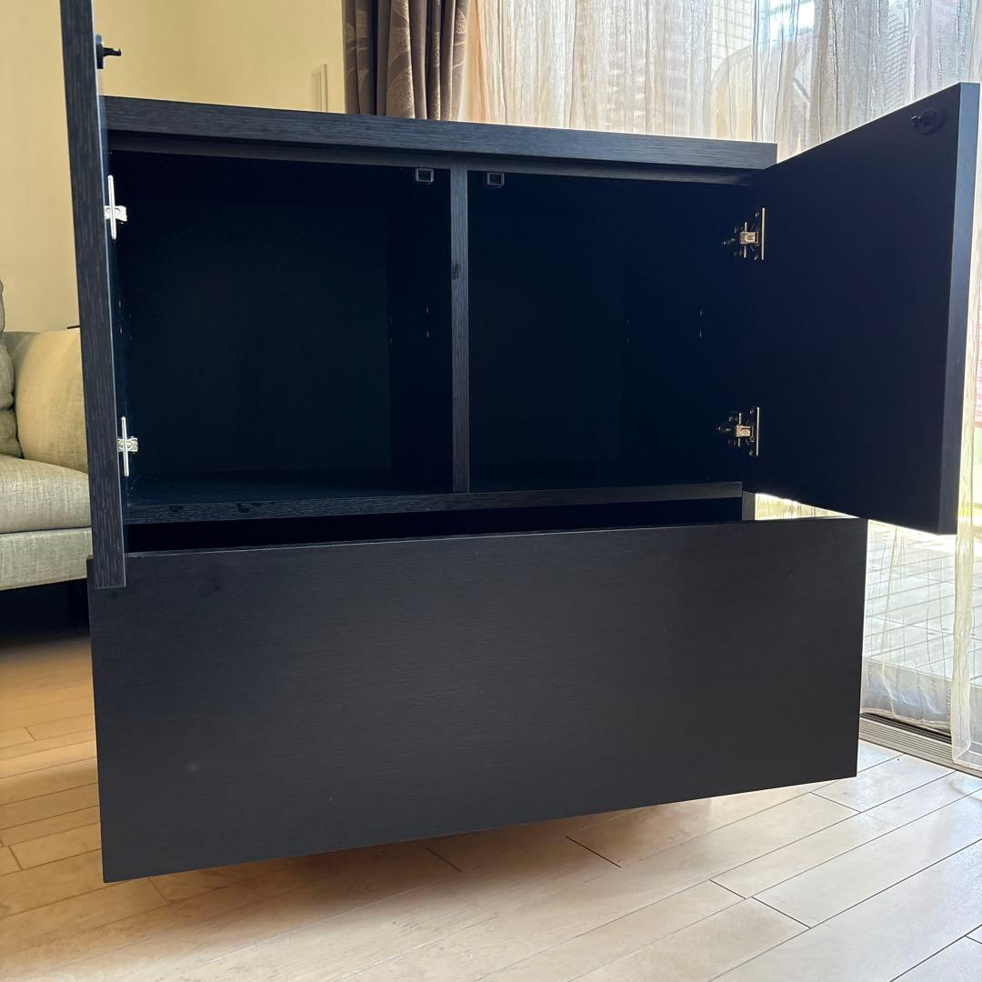 モダン キャビネット 収納　ダークブラウン