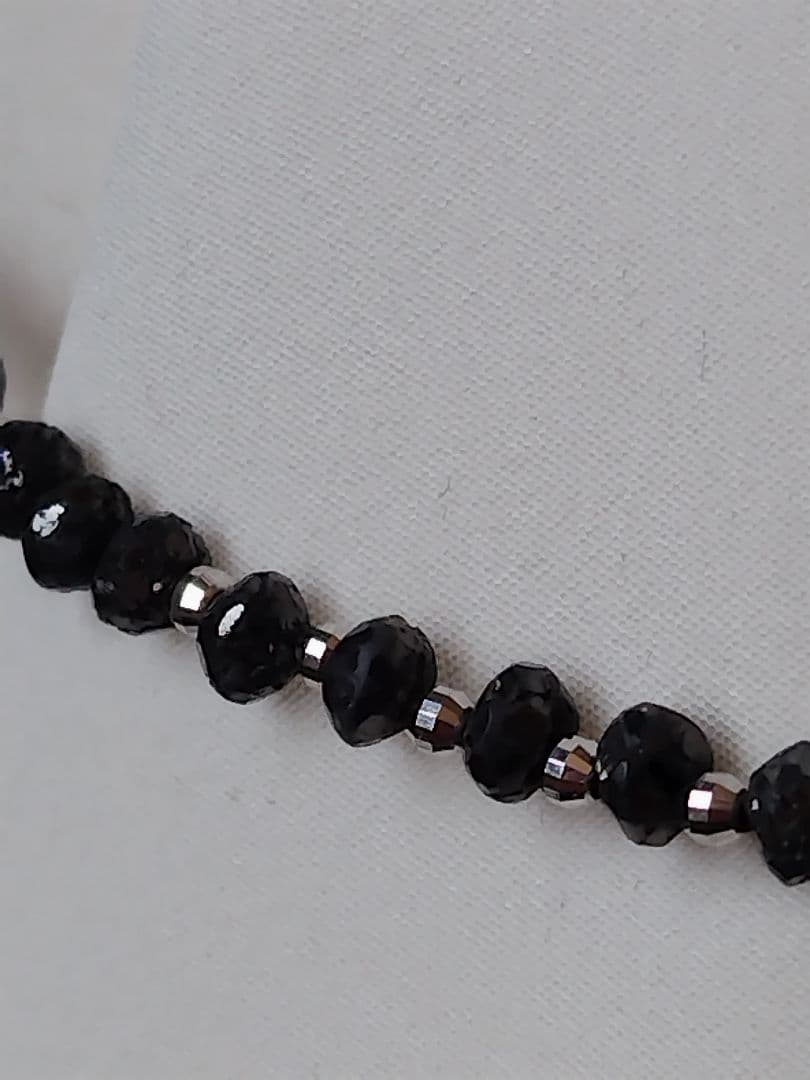 K18WG 30ct ブラックダイヤ ネックレス　K18WGミラーカット