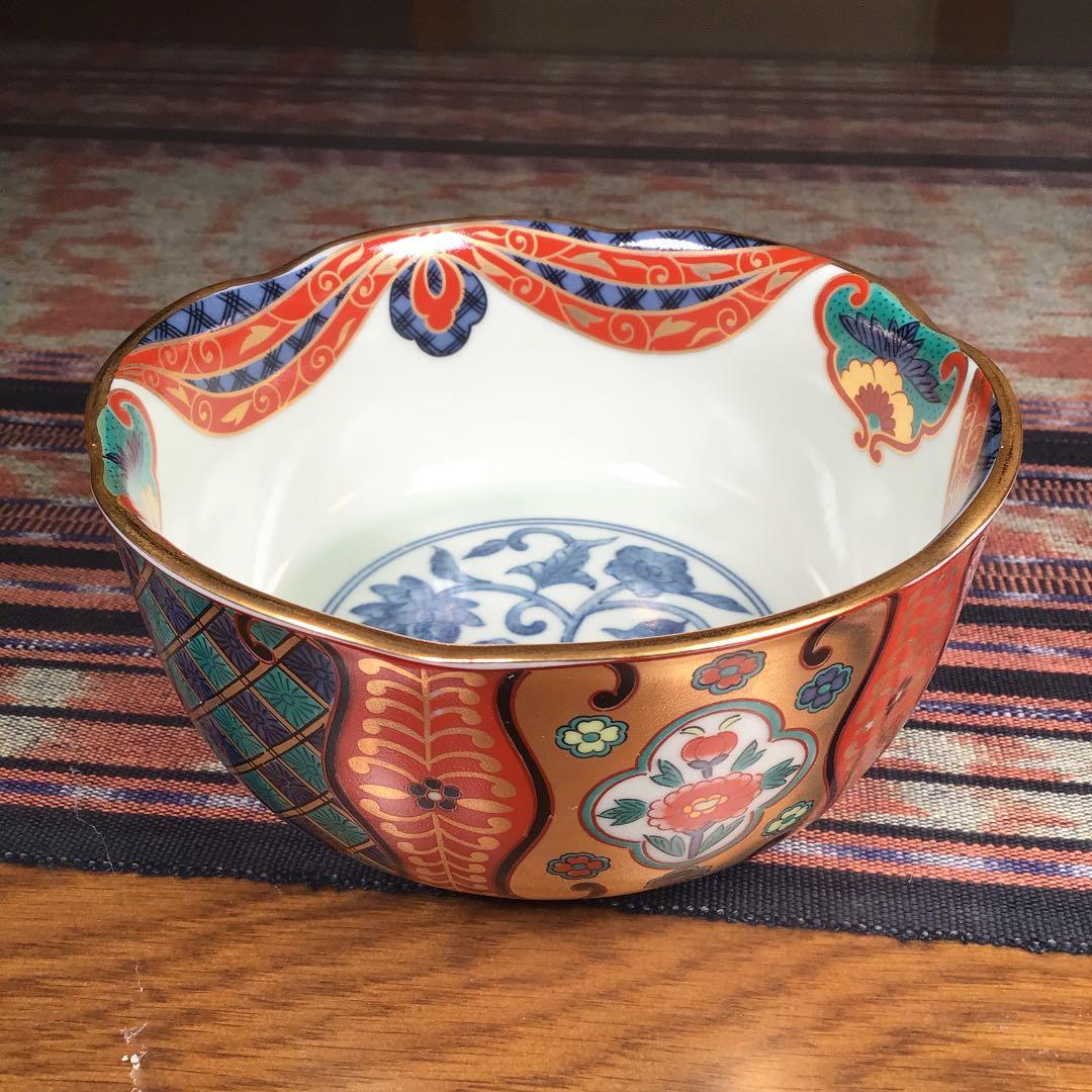 『楽しいうー特価』　青藍　『極彩』　金彩　小鉢　5枚