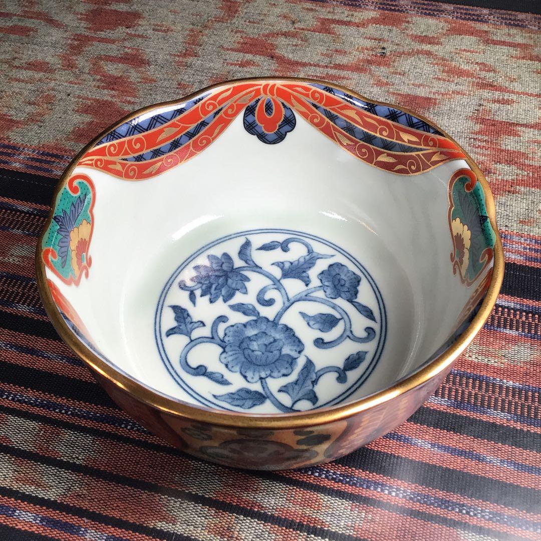 『楽しいうー特価』　青藍　『極彩』　金彩　小鉢　5枚