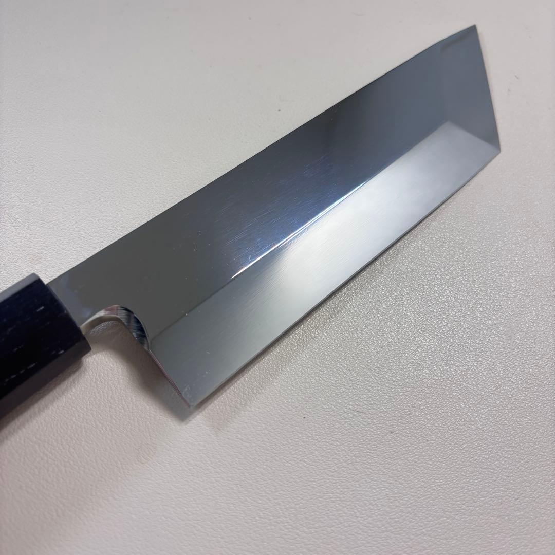 うなぎ裂き包丁　170㎜ 5.5寸鏡面　黒檀八角柄-