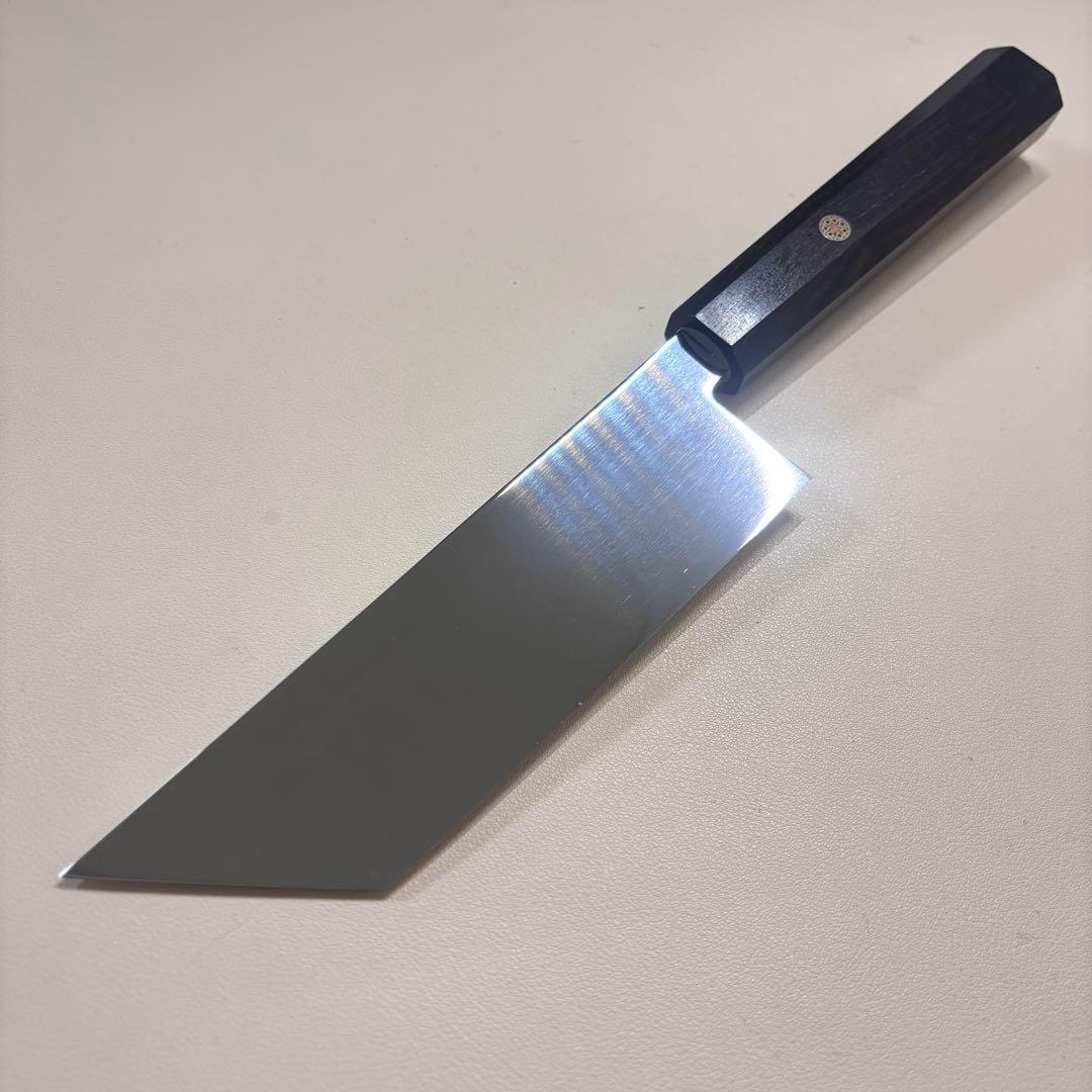 うなぎ裂き包丁　170㎜ 5.5寸鏡面　黒檀八角柄-