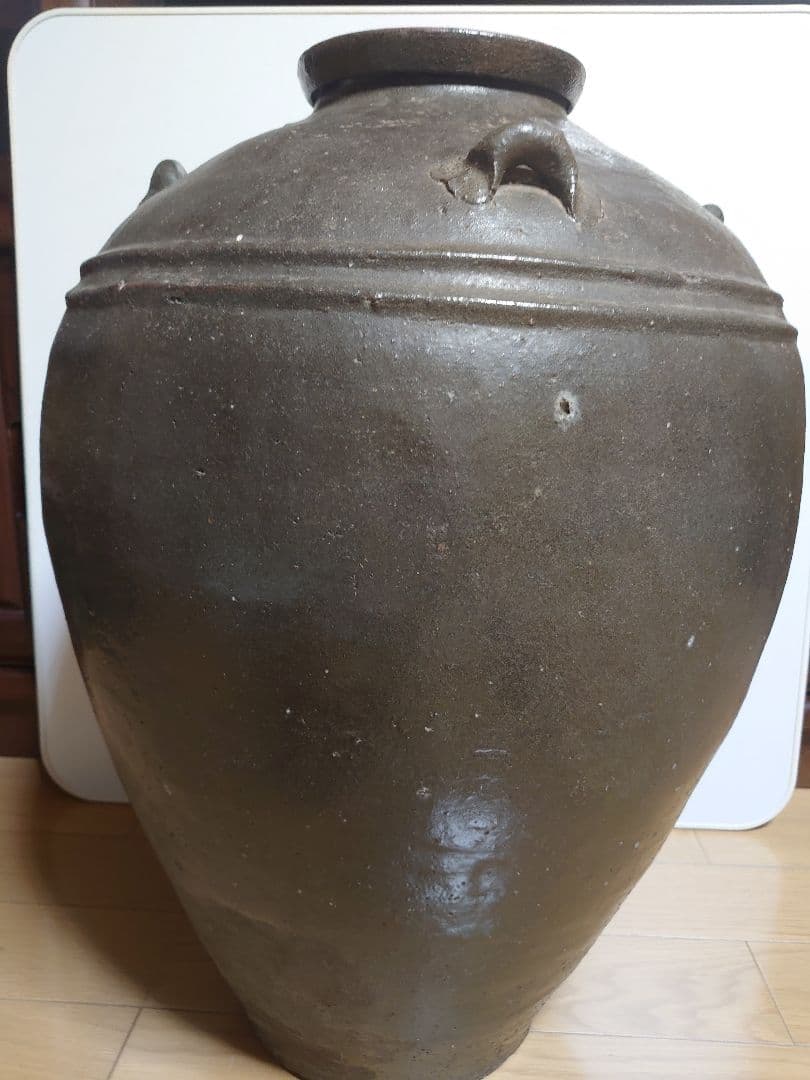 備前焼（古備前）四っ耳付き　陶器　 大瓶 超特大壺 引き取り限定