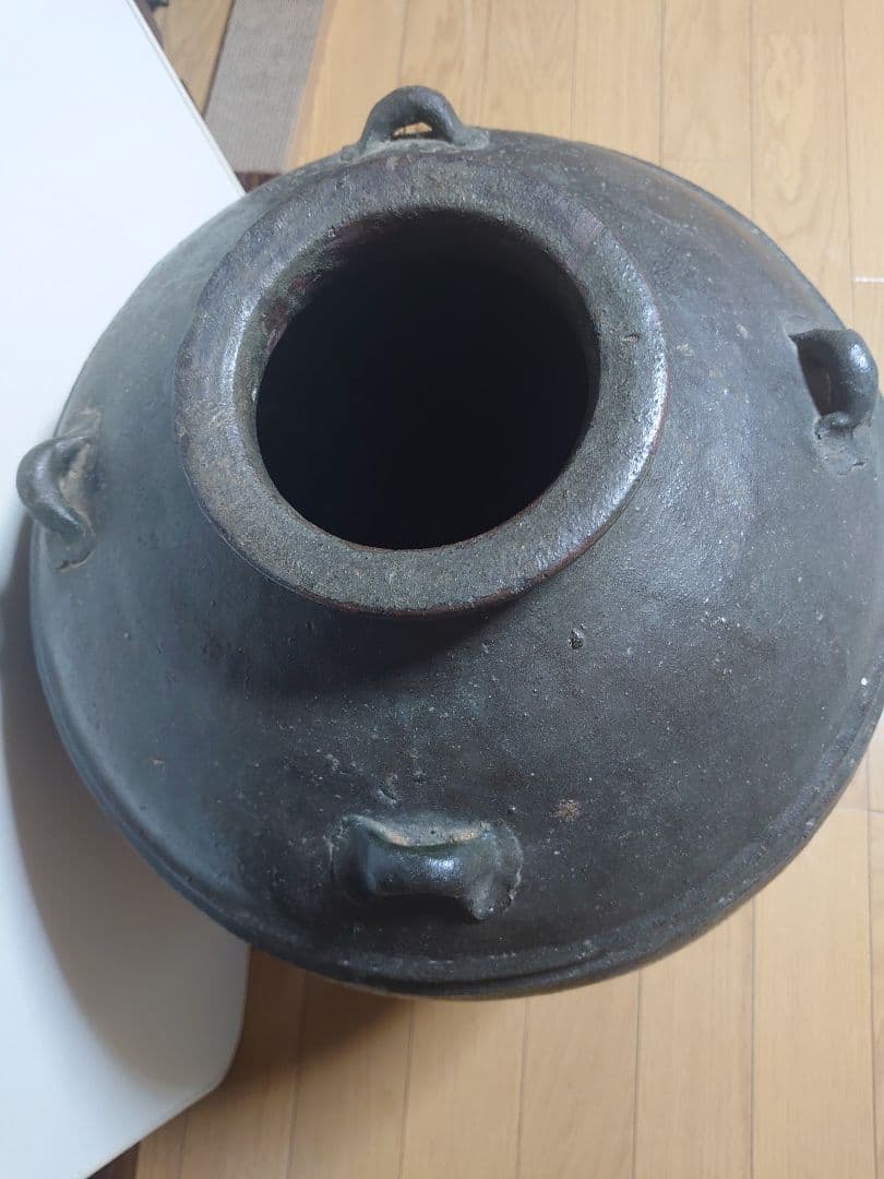 備前焼（古備前）四っ耳付き　陶器　 大瓶 超特大壺 引き取り限定